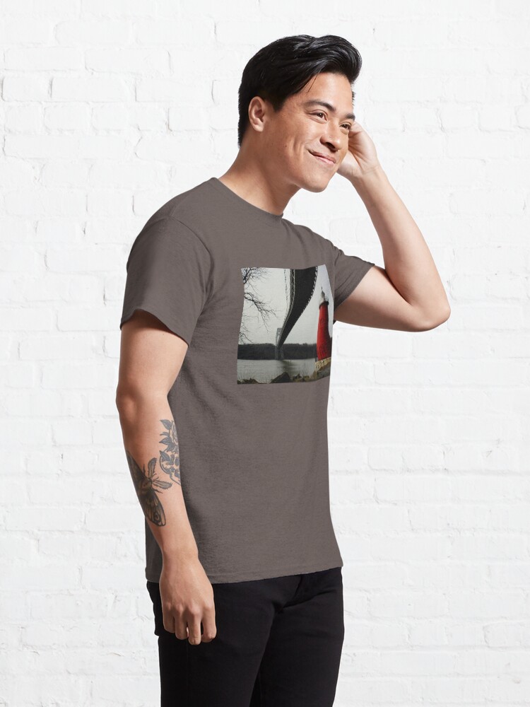 Alternate view of Little Red Lighthouse & George Washington Bridge Classic T-Shirt