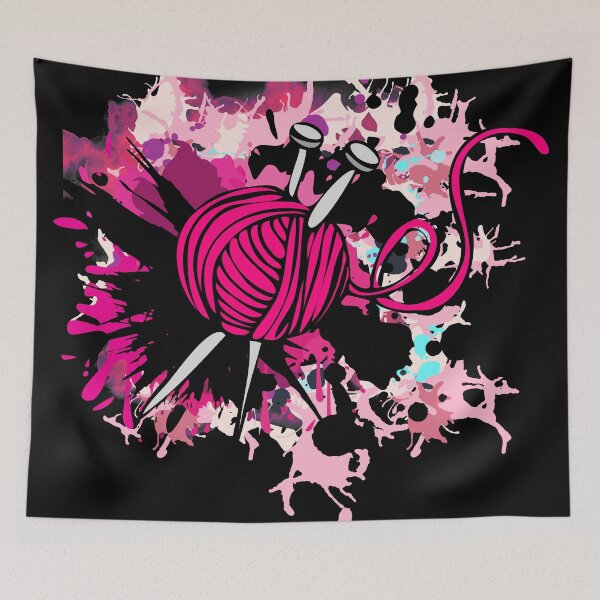Item preview, Knitter Pride knitting needles in pink yarn abstract designed and sold by indigofox-x.