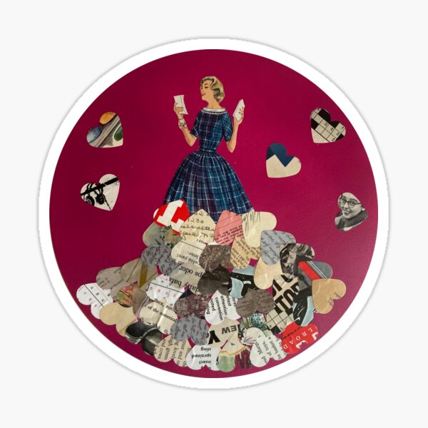 Glad Rags - original mixed media collage Sticker