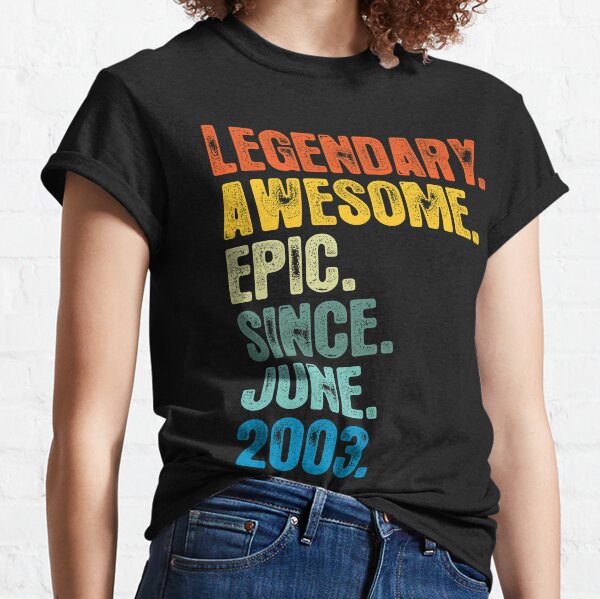 Retro Vintage 18th Birthday Awesome Since June 2003 Classic T-Shirt