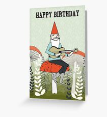 Happy Birthday - Gnome Plays Guitar Greeting Card