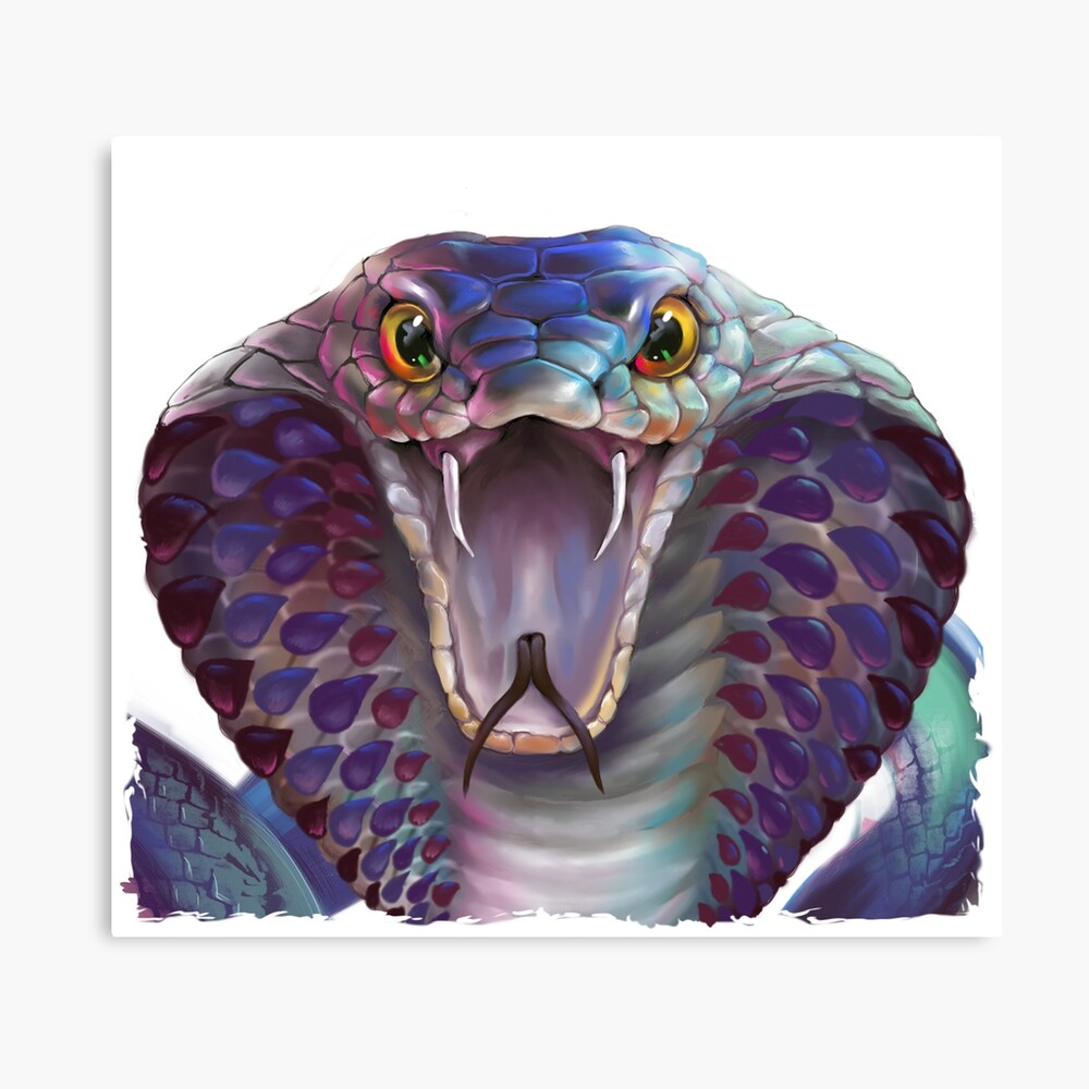King cobra realistic character drawn style icon Vector Image