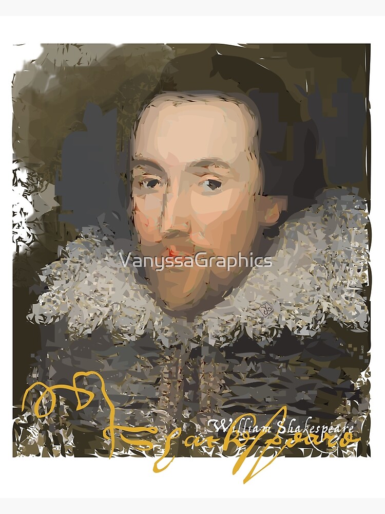 "William Shakespeare Portrait - With His Signature (by ACCI)" Poster ...