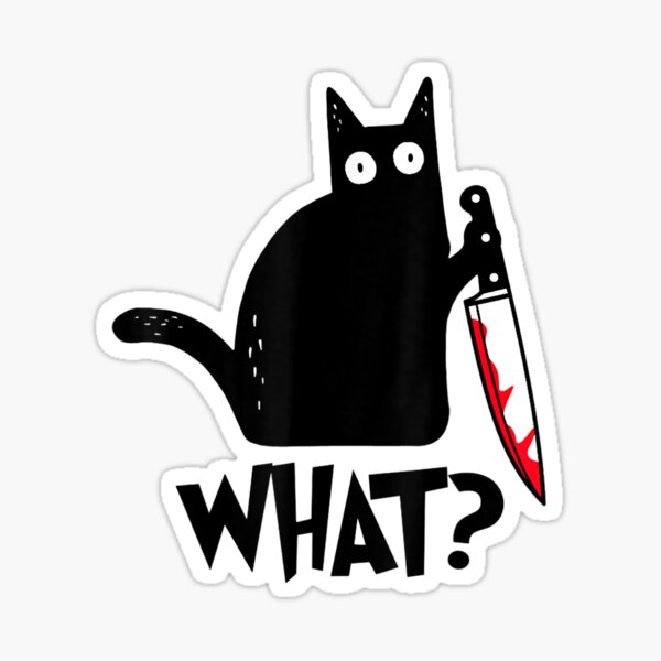 Beast Cat with Knife beautiful & Strong And Cute Cat Sticker