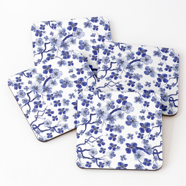 Item preview, Blue Sakura Cherry Blossom Pattern designed and sold by virillanissa.