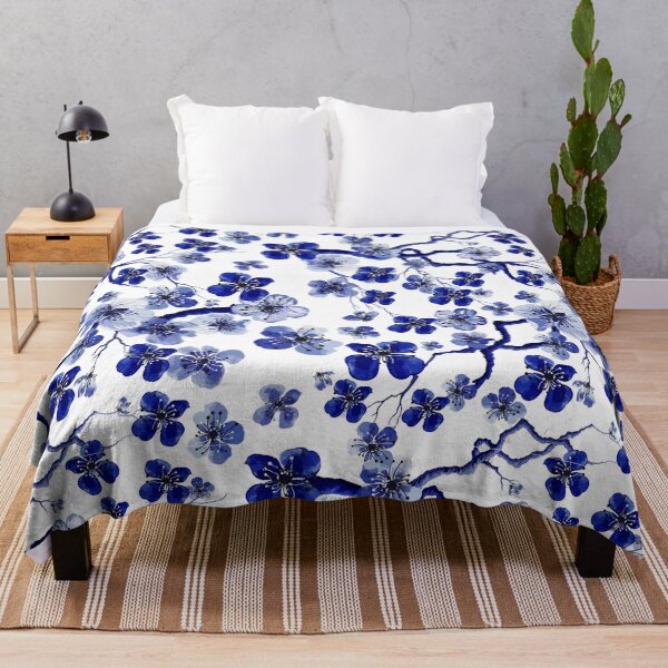 Item preview, Blue Sakura Cherry Blossom Pattern designed and sold by virillanissa.