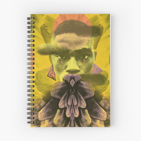 Item preview, Model with feathers Digital illustration all over designed and sold by Susanne Margarete Lutz.