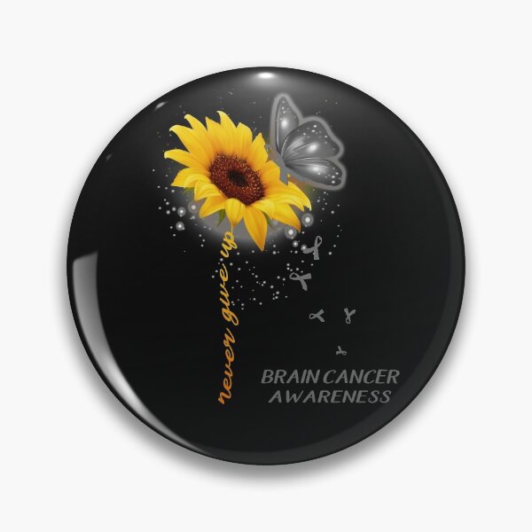 Item preview, Never Give Up Sunflower Ribbon Brain Cancer Awareness designed and sold by deputylove.