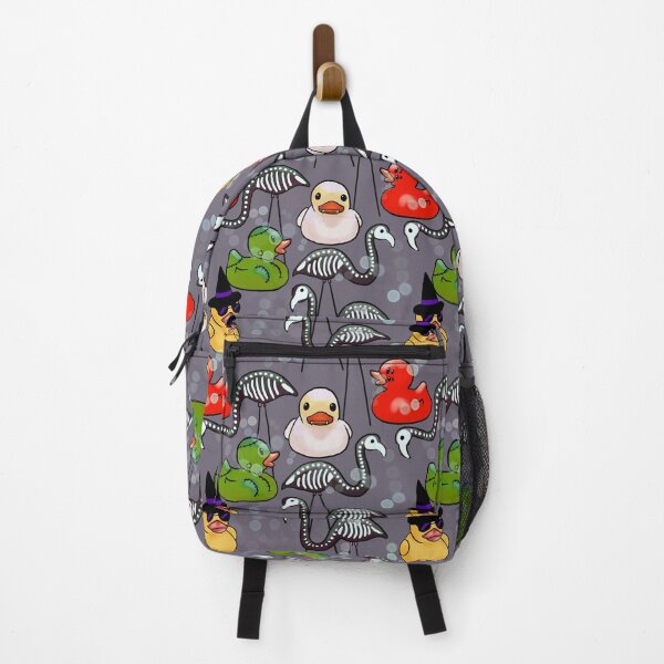 Item preview, Spooky Halloween Rubber Ducks and Pink Flamingo Skeletons Gray designed and sold by JamieWetzel.
