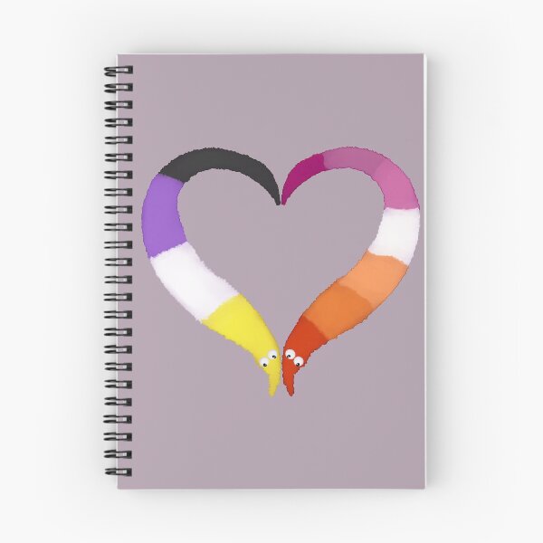 Item preview, Nonbinary Lesbian Worm on a String Heart designed and sold by guavaowl.