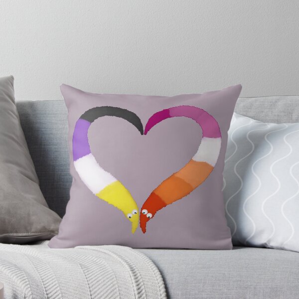 Item preview, Nonbinary Lesbian Worm on a String Heart designed and sold by guavaowl.