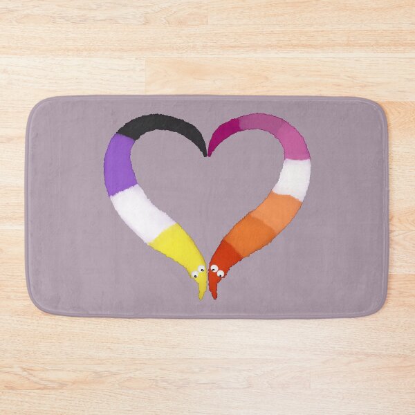 Item preview, Nonbinary Lesbian Worm on a String Heart designed and sold by guavaowl.