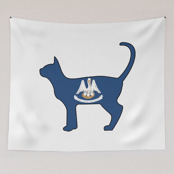 Item preview, State of Louisiana Flag for Cat Lovers designed and sold by Gsallicat.