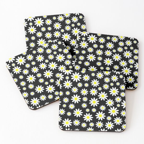 Item preview, black daisies daisy floral designed and sold by Gossip Rag.