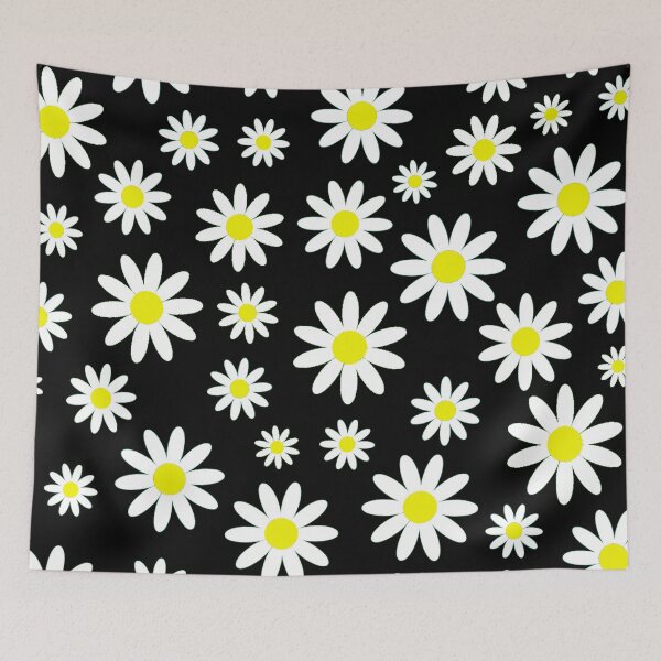 Item preview, black daisies daisy floral designed and sold by Gossip Rag.