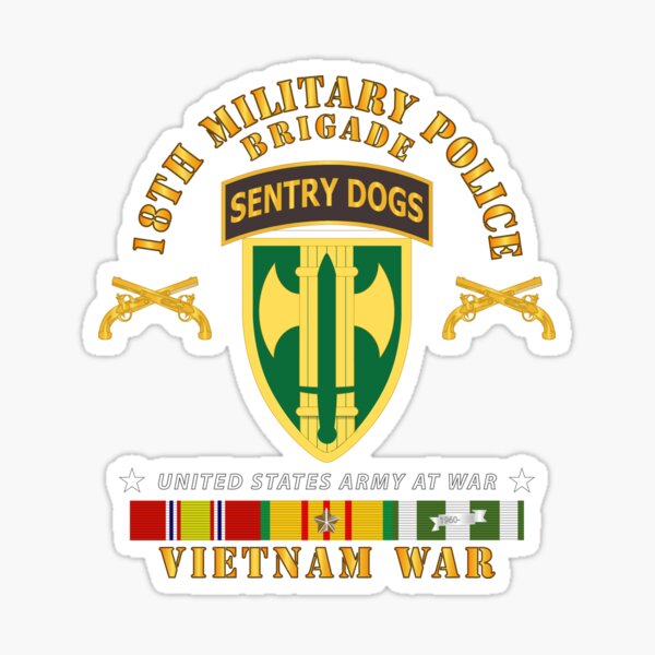 Item preview, Army - 18th MP Brigade - Sentry Dogs Tab - Vietnam w VN SVC designed and sold by Military Insignia Products.