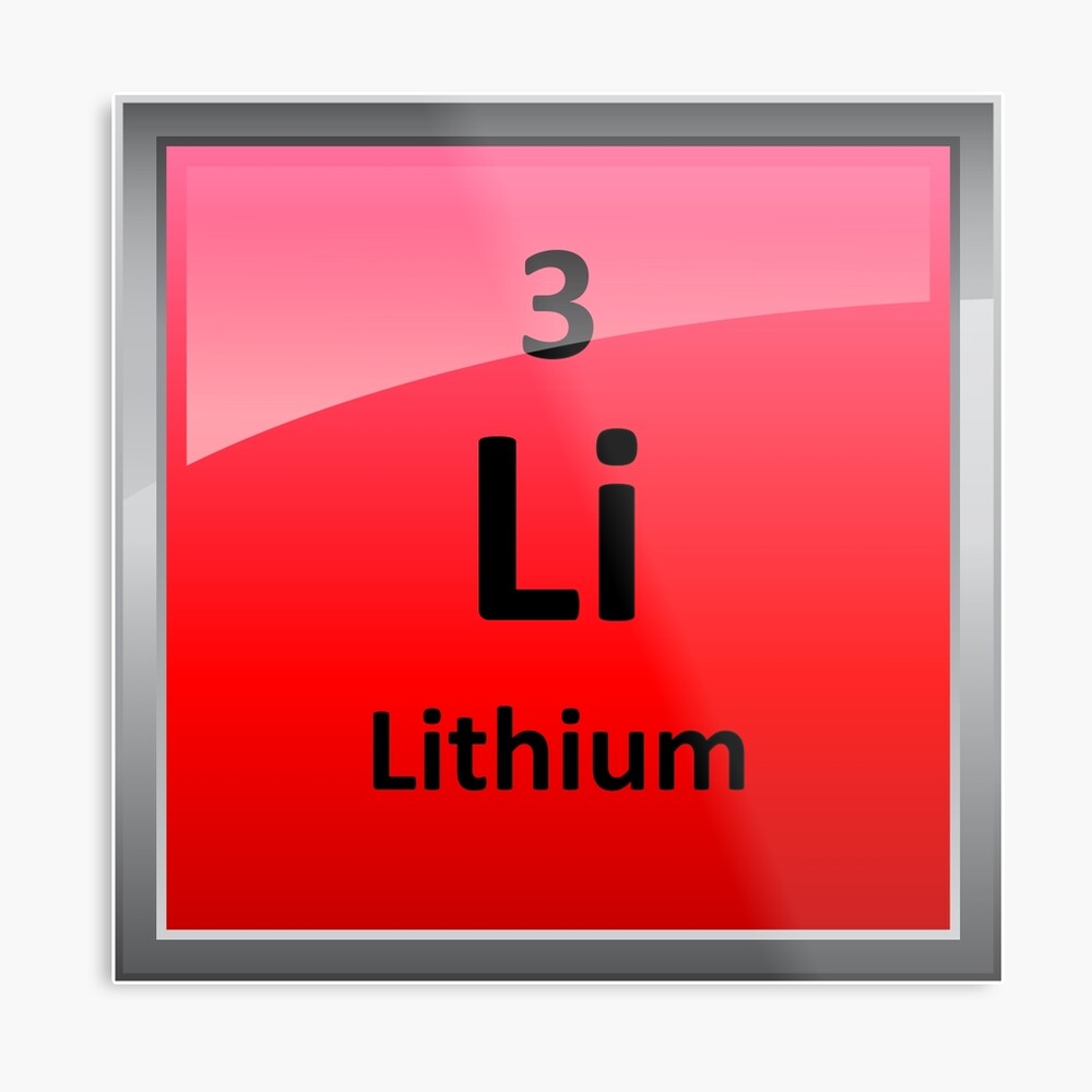 lithium element tile periodic table metal print by sciencenotes