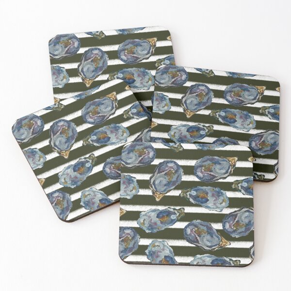 Item preview, Oysters on the half shell olive stripes designed and sold by cityette.