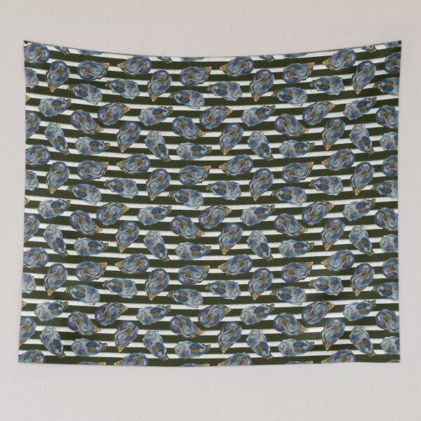 Item preview, Oysters on the half shell olive stripes designed and sold by cityette.