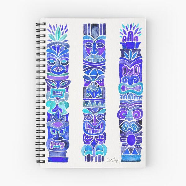 Item preview, Tiki Totems – Indigo Palette designed and sold by Cat Coquillette.