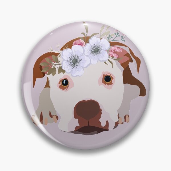 Item preview, Pittie with flowers designed and sold by x-trashpanda.