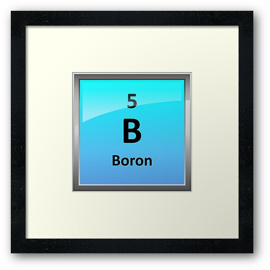 boron element tile periodic table framed art print by sciencenotes