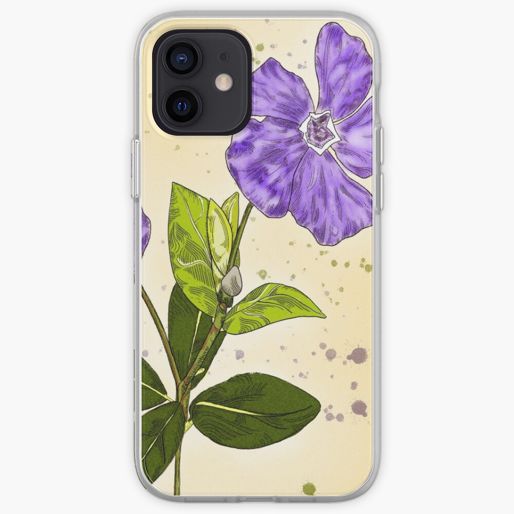 Circle Framed Purple Periwinkle Garden Delight iPhone Case