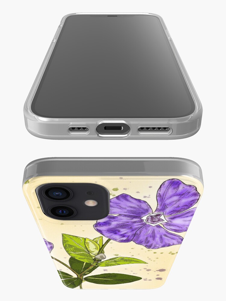 Alternate view of Circle Framed Purple Periwinkle Garden Delight iPhone Case