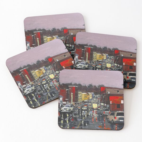 Item preview, Car light on the street designed and sold by paulbaileyart.