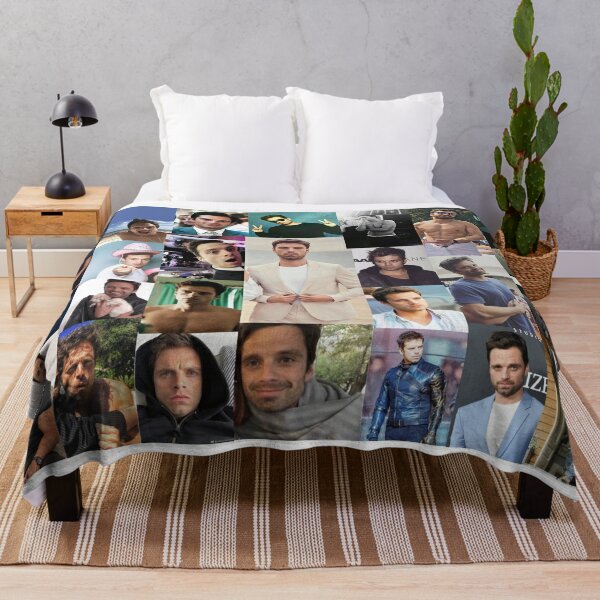 Sebastian Stan Collage Throw Blanket