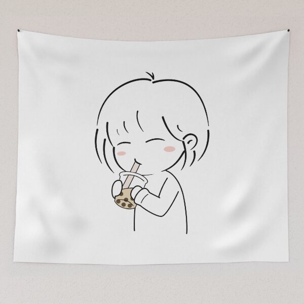 Item preview, Girl Drinking Bubble Tea designed and sold by 1uponadesign-ae.