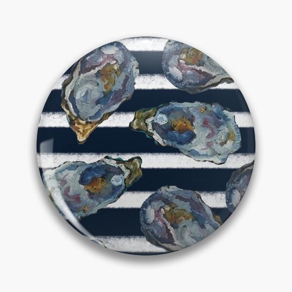 Item preview, Oysters on the half shell - dark navy stripes designed and sold by cityette.