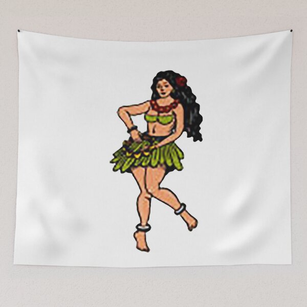 Item preview, Hula Girl cartoon illustration, Hawaii designed and sold by Nostrathomas66.