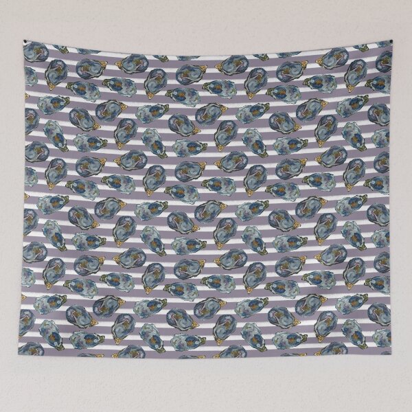 Item preview, Oysters on the half shell- lilac stripes  designed and sold by cityette.