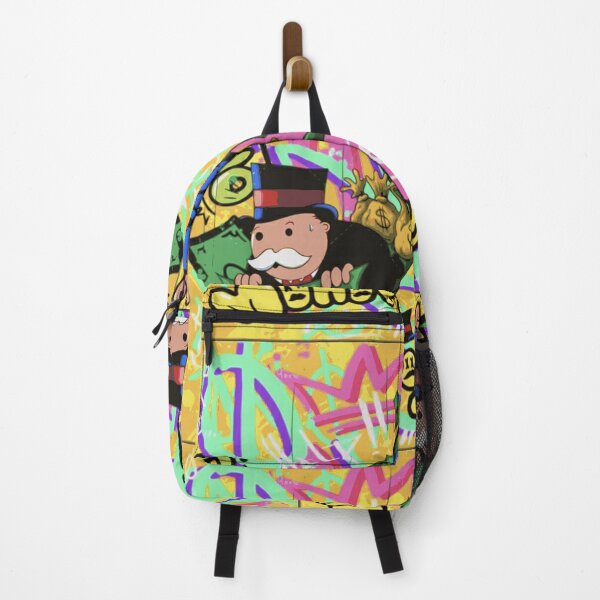 2D Bag Pop Art Graffiti Black Backpack