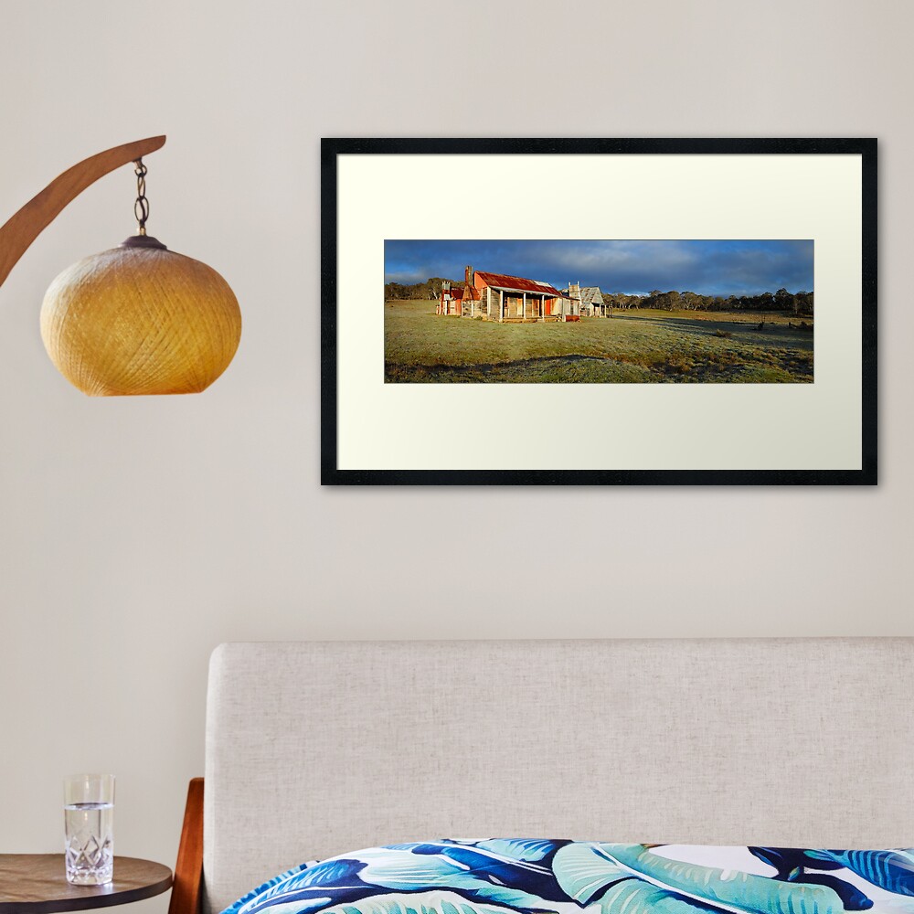 Morning Light finds Coolamine Homestead, Kosciuszko National Park, New South Wales, Australia Framed Art Print