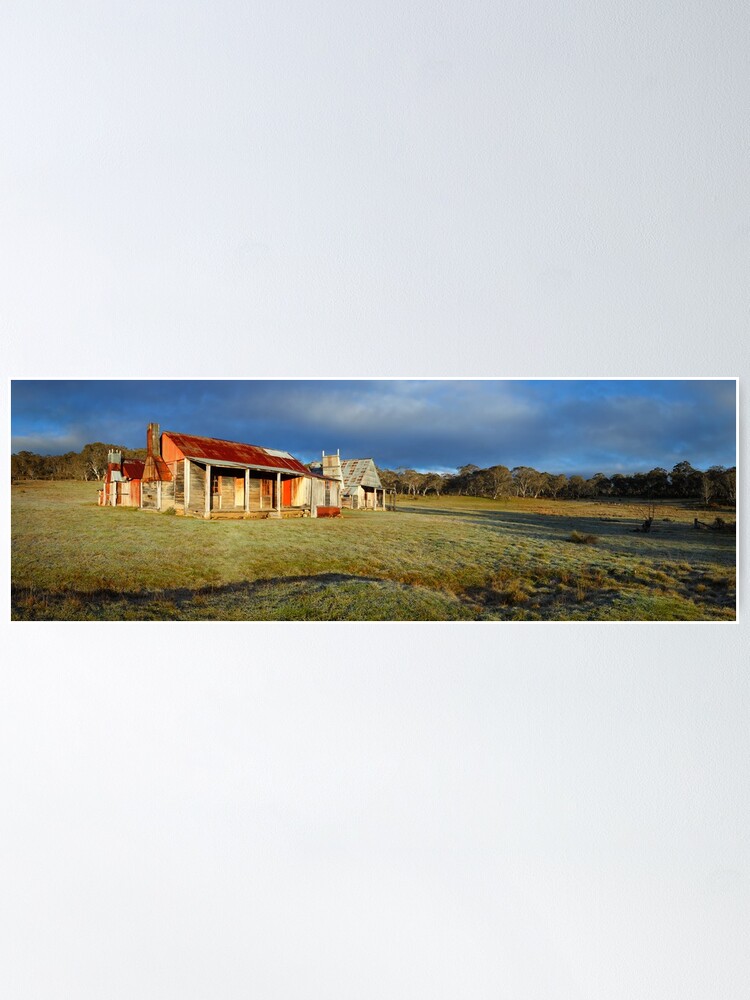 Alternate view of Morning Light finds Coolamine Homestead, Kosciuszko National Park, New South Wales, Australia Poster