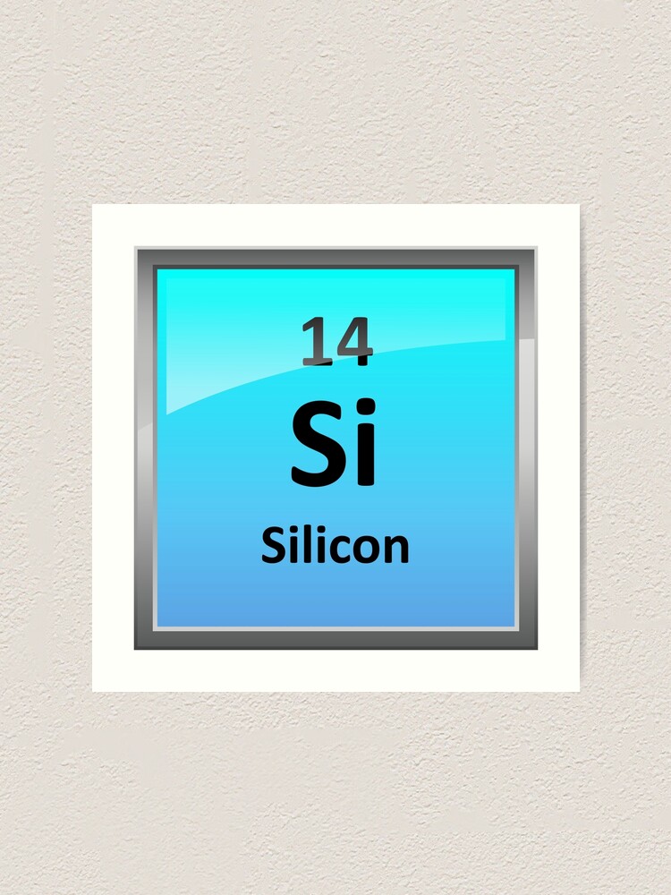 silicon element tile periodic table art print by sciencenotes