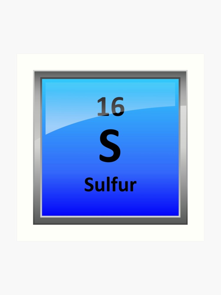 sulfur element tile periodic table art print sulfur periodic table
