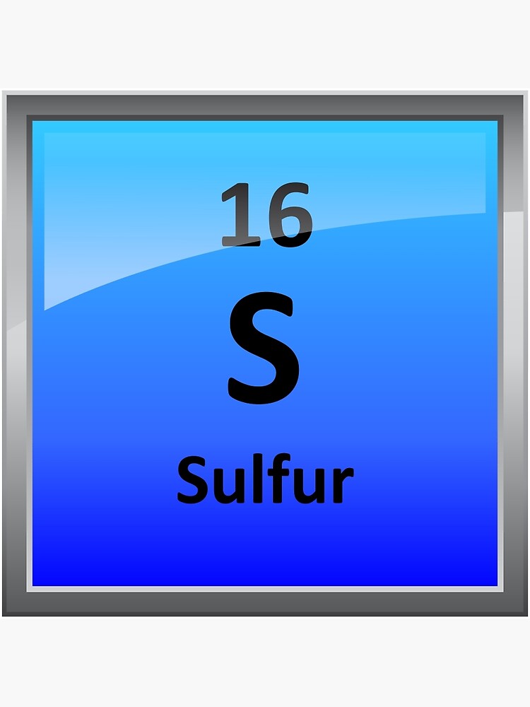 sulfur element tile periodic table metal print by sciencenotes