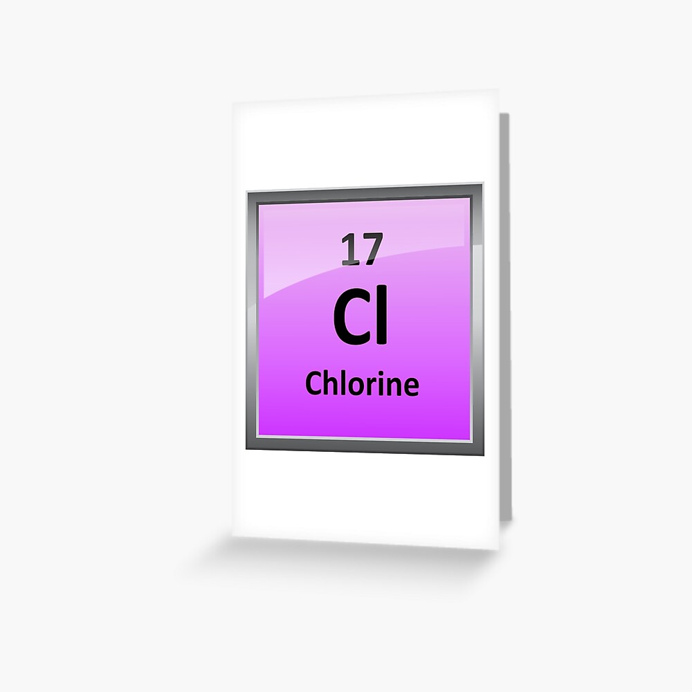 Chlorine Element Tile Periodic Table Greeting Card For Sale By