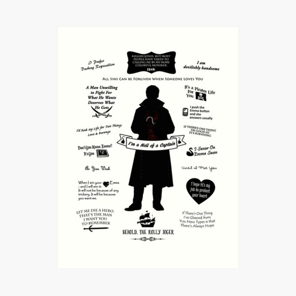 Captain Hook "Iconic Quotes" Silhouette Design Art Print