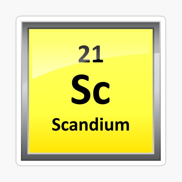 Scandium Element Symbol - Periodic Table Sticker