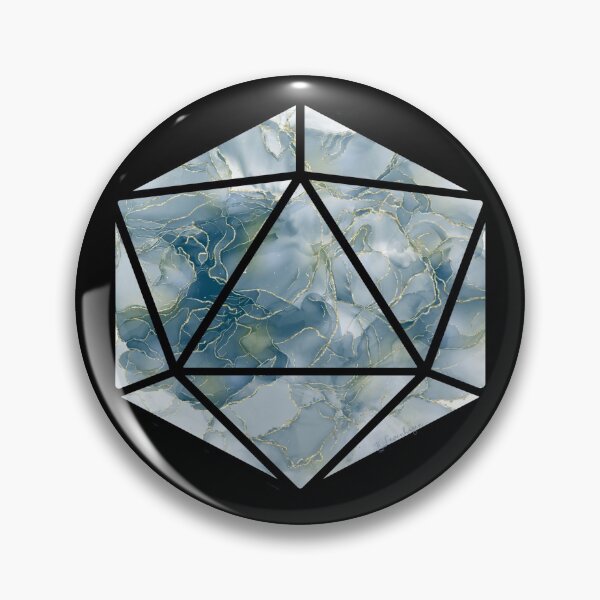 Item preview, Blue and Gold Marble d20 designed and sold by iciclesxink.
