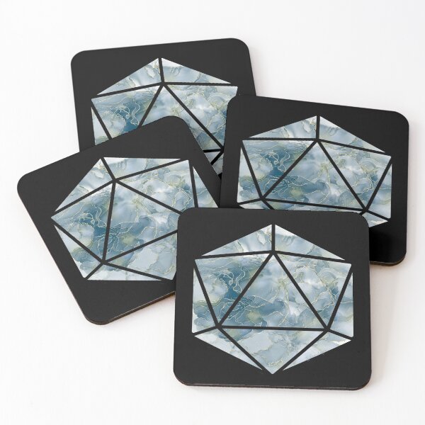 Item preview, Blue and Gold Marble d20 designed and sold by iciclesxink.