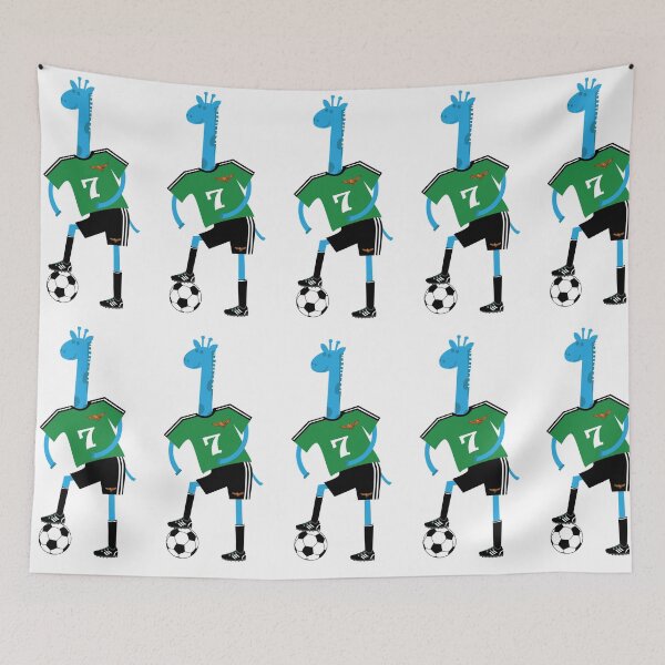 Item preview, Julian - the blue giraffe soccer player designed and sold by bluegiraffekids.