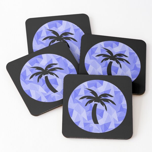 Item preview, Palm Tree Cutout from Circle of Blue Triangle Pattern Overlay designed and sold by dylanxh.