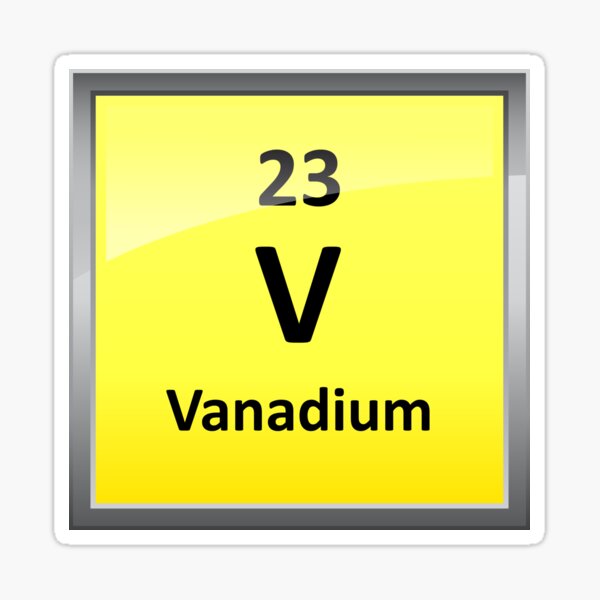Vanadium Element Symbol - Periodic Table Sticker