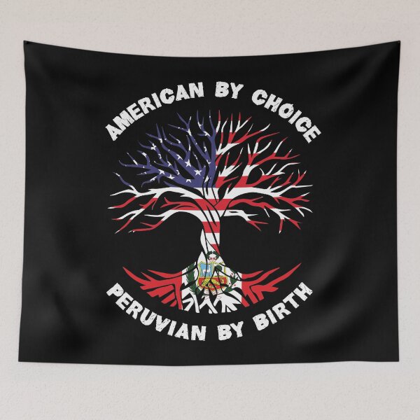 Item preview, Peruvian By Birth American By Choice, Half Peruvian Half American Flag, Peruvian Roots Tree designed and sold by ArtsyloShop.