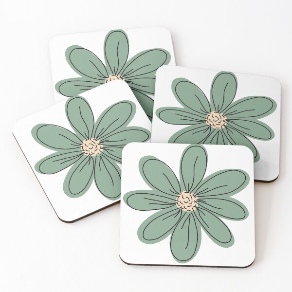 Item preview, Olive Green Flower Line Art designed and sold by MillerDesigns-.
